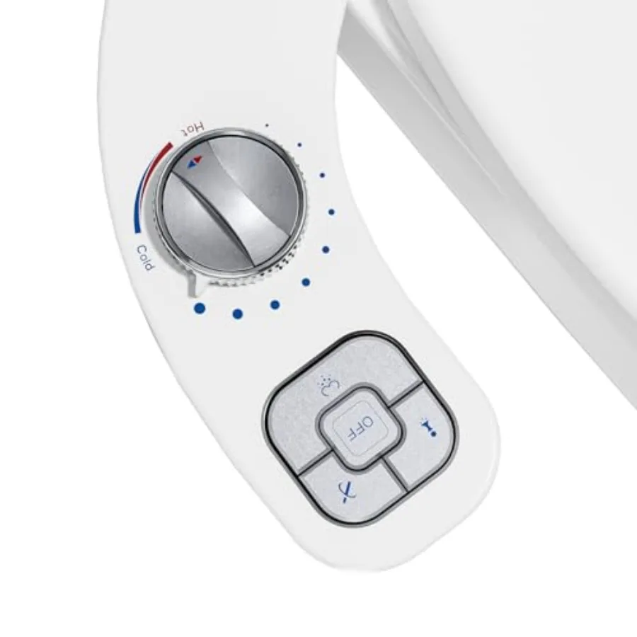 

Насадка-биде для унитаза с подачей теплой и холодной воды, неэлектрическая, с регулируемым давлением воды, двойным соплом, для горячей и холодной воды.