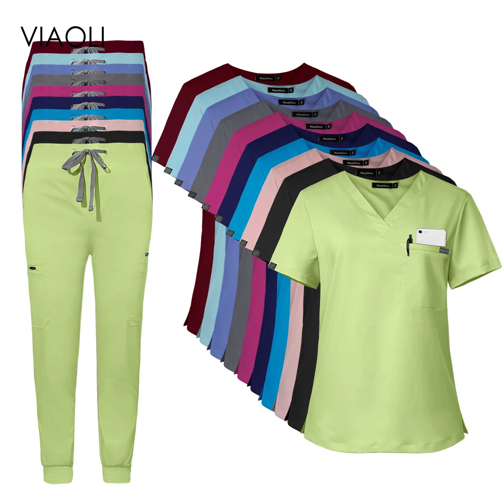 도매 클리닉 스크럽 세트 고품질 간호 유니폼 의료 의사 간호사 작업복 여성 남성 수술 가운 치과 의사 작업복