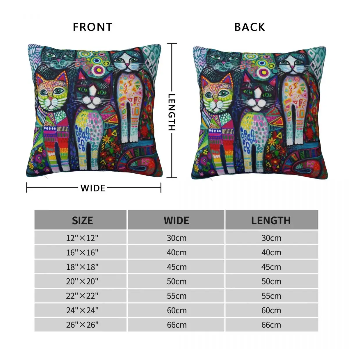 Quirky Naive Cats Square Pillowcase Polyester Linen Velvet Pattern Decor Throw Pillow Case Sofa Seater Cushion Cover Wholesale