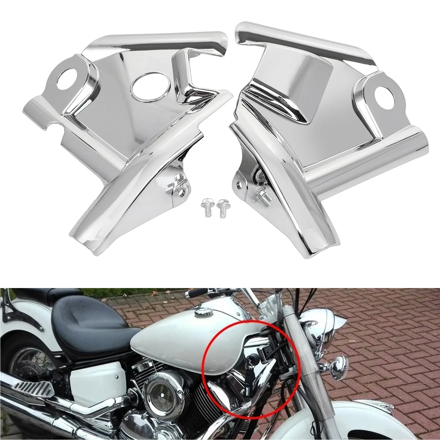 Motorcycle Front Neck Cover Cowl Wire Covers Side Frame Guard Fit For Yamaha V-Star VStar XVS1100 1100 1999-2011 2000 2001 2002