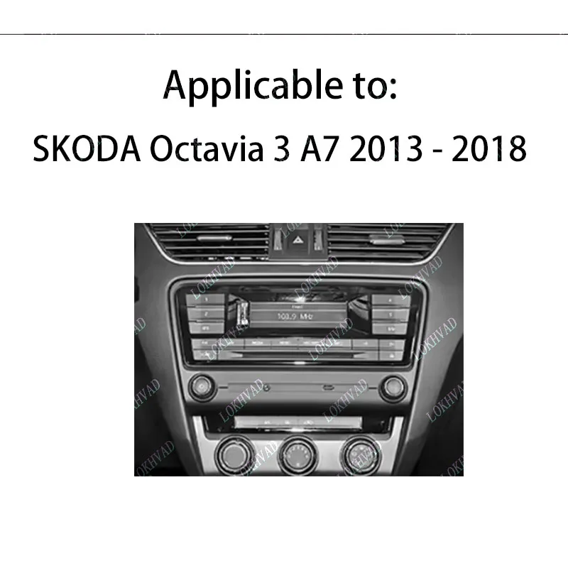 Car Radio Fascia Frame For SKODA Octavia 3 A7 2013-2018 10 .1inch Stereo Panel Wire Harness Power Cable Adapter Canbus Decoder
