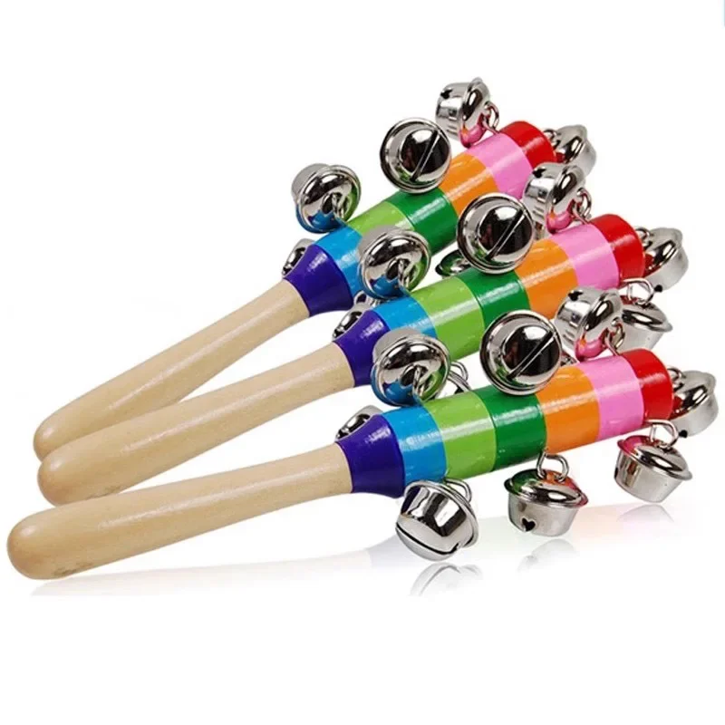 Hand Held Bell Stick Wooden Discussion Musical Toy for Adult Instruments Early Education Stick Shaker
