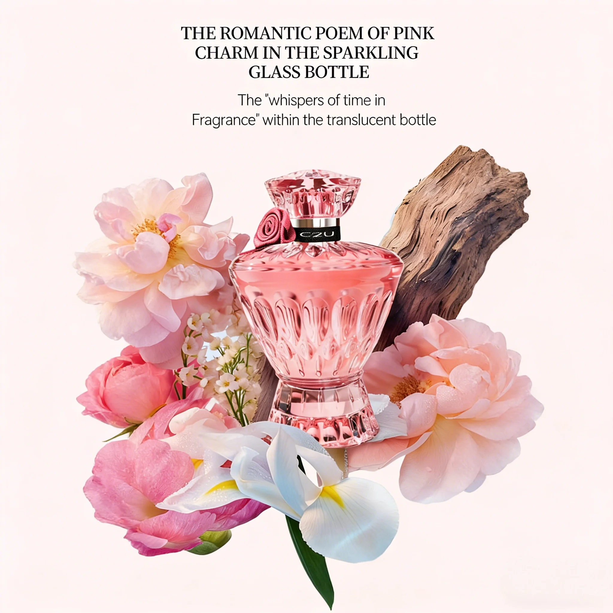 Pink Crystal Perfume for Women - 75ml Inspired By Precious Gems with A Warm Woody Fragrance.
