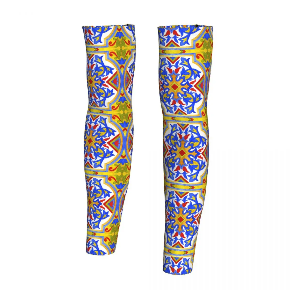 بلاط Azulejo البرتغالي. 3 أكمام للذراع للرجال والنساء للحماية من أشعة الشمس فوق البنفسجية وتغطية الوشم الرياضية والتبريد وركوب الدراجات