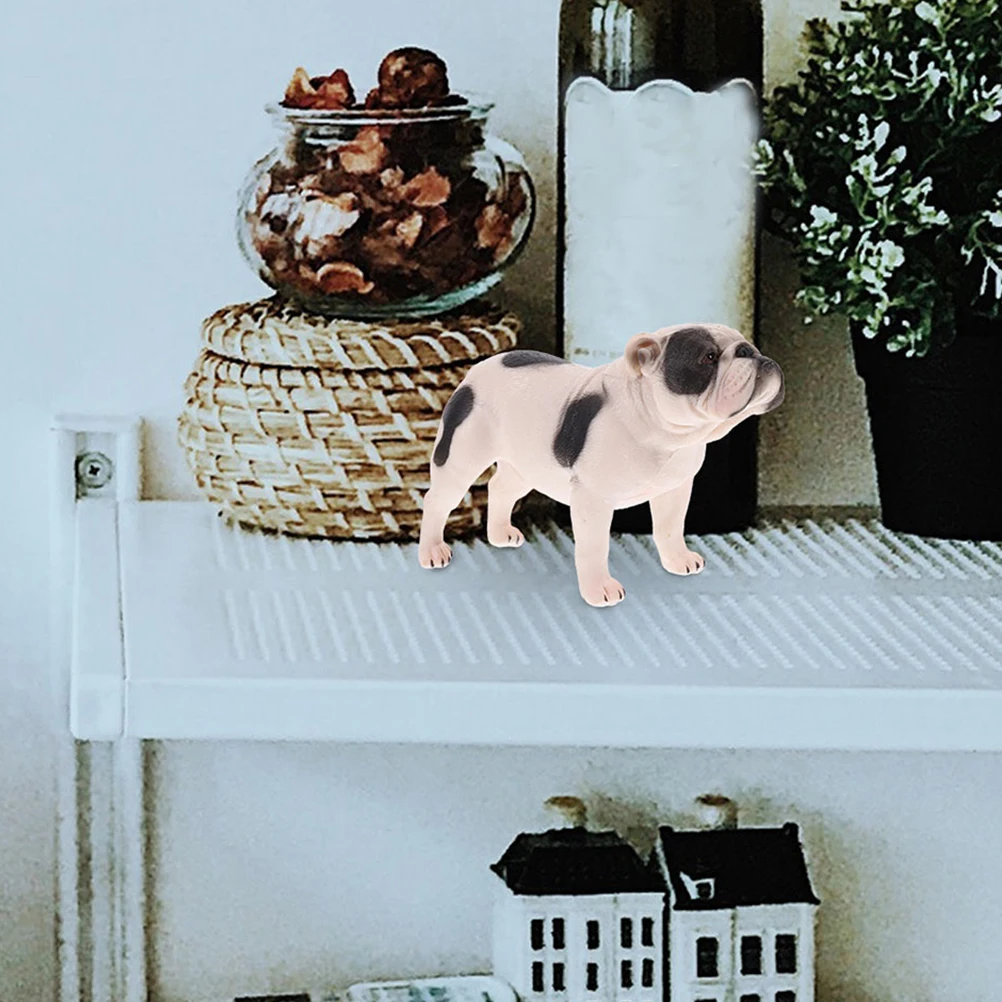 

2 Pcs Realistic Dog Model PVC Simulated Animal naments St Bulldog Decor Home Office Toy Gift Puppy Statue Small Figurine