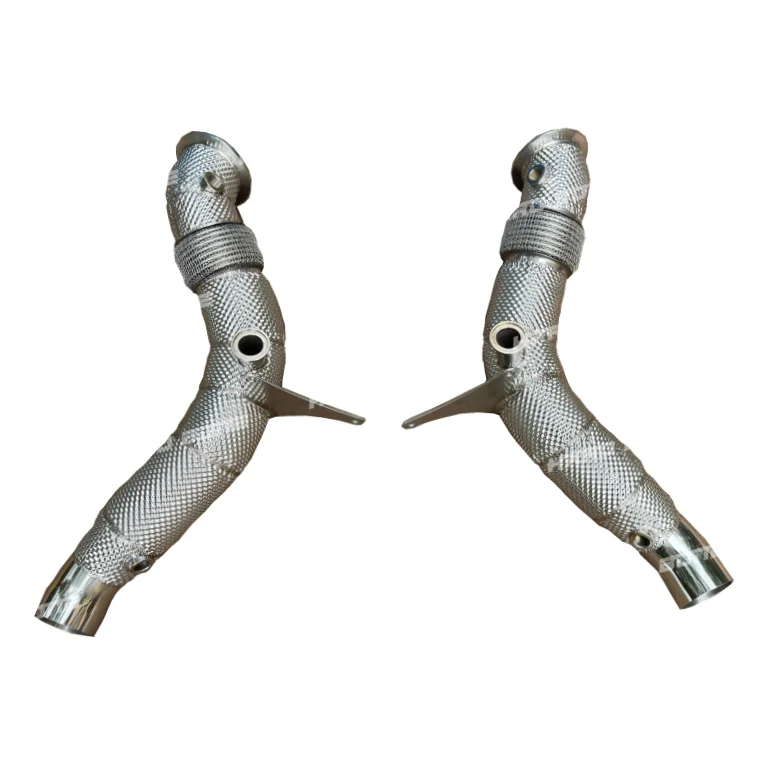 High Performance Stainless Steel Mirror Polished Exhaust Downpipe for  F8 Tributo F8 Spider 3.9T V8 2020-2026