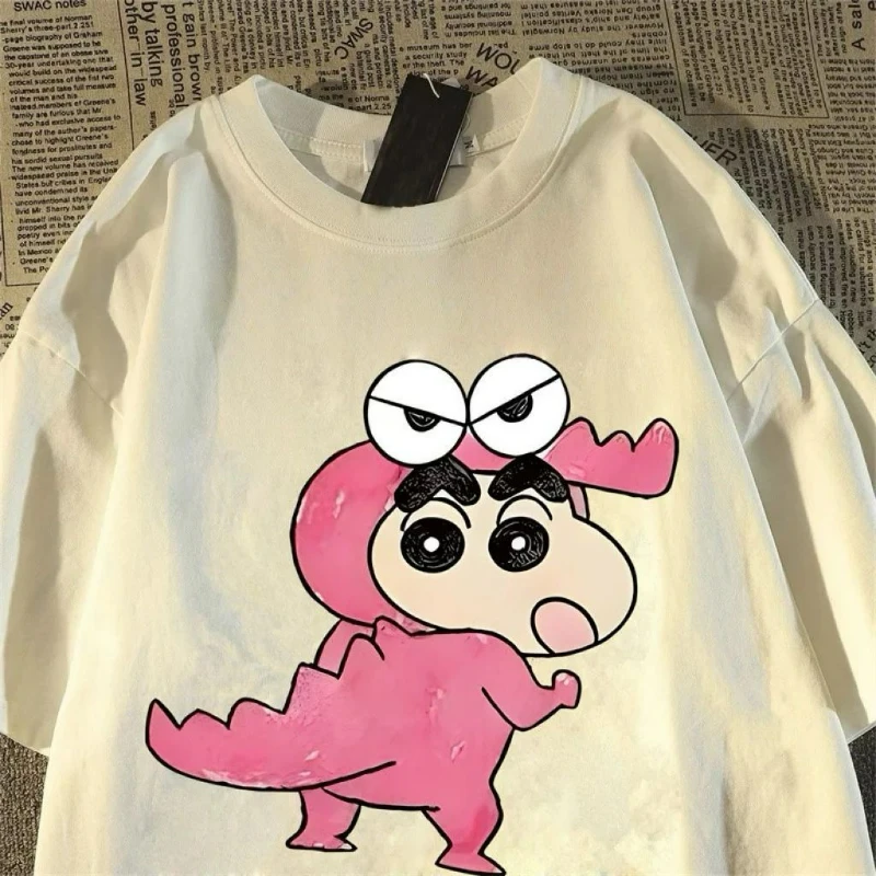 

Vintage Crayon Shin Chan Pure Cotton Japanese Fashion Short Sleeved T-shirt for Women's Summer New Loose Crayon Shin Chan Top