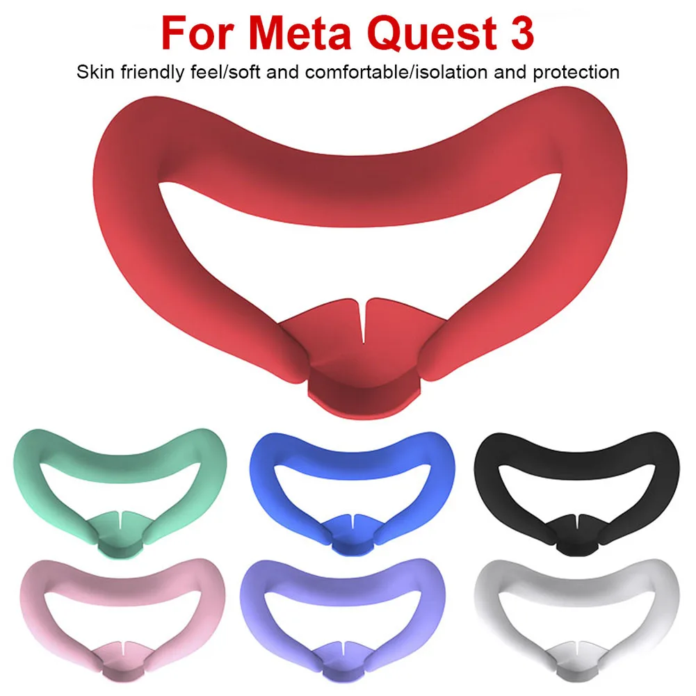 For Meta Quest 3 VR Face Cover Silicone Eye Mask Sweat Dust Resistant Replaceable Silicone Face Pad For Quest 3 VR Accessoies