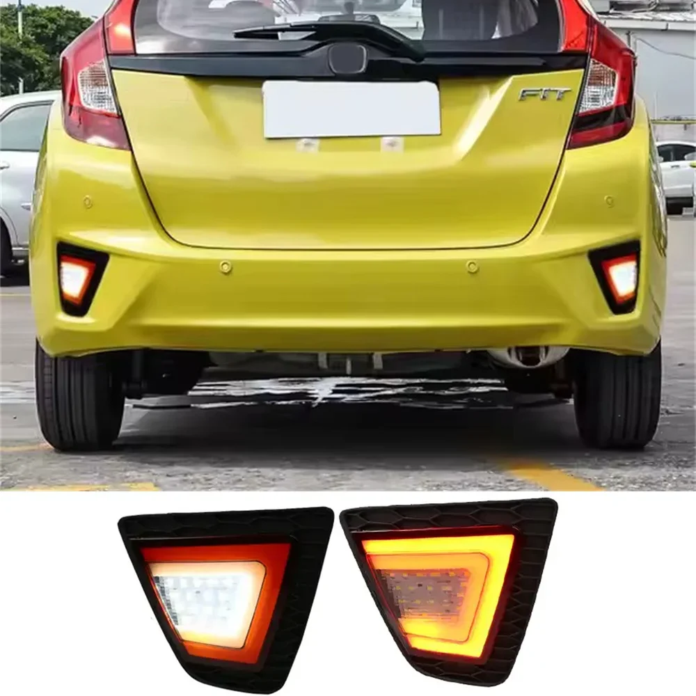 For Honda Fit/Jazz Reflector Multi-functions Rear Tail Light LED Rear Bumper Light Auto Brake Light 2014 2015 2016