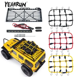 YEAHRUN portapacchi in metallo portapacchi + rete elastica per 1/24 Axial SCX24 AXI00002 RC modello di auto decorazione accessori parti