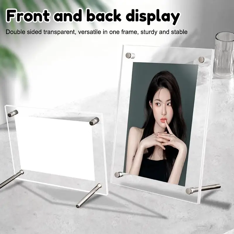6 7 Inch A4 Crystal Clear Acrylic Photo Frames For Postcards Ticket Stubs Photos Desktop Display Home Decor Art Showing Tool