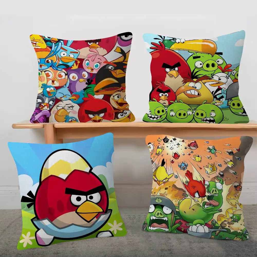 GAME Angry Birds Pillow Cushion Cover Pillowcase Living Room Sofa Home Decor Customized
