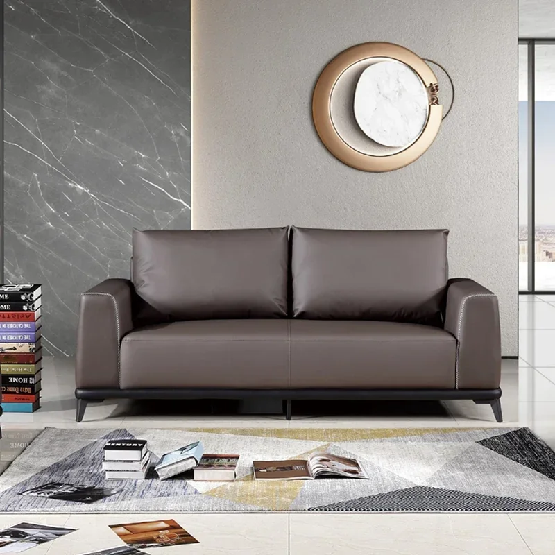 Coffee colored multifunctional combination office sofa multiple people modern minimalist  office  furniture