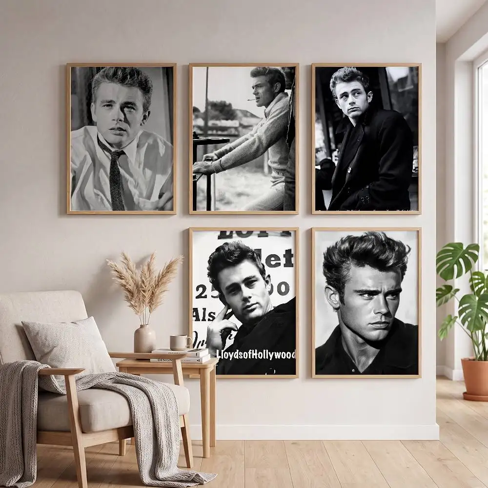 J-James Dean Anime Poster Self-adhesive Art Waterproof Paper Sticker Coffee House Bar Room Wall Decor