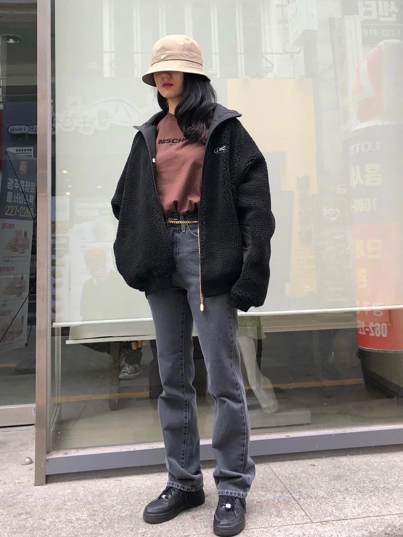 

High Waist Loose Jeans Street Style Slimming Bright Line Black Grey Loose Jeans High Waist Long Pants for Young Women