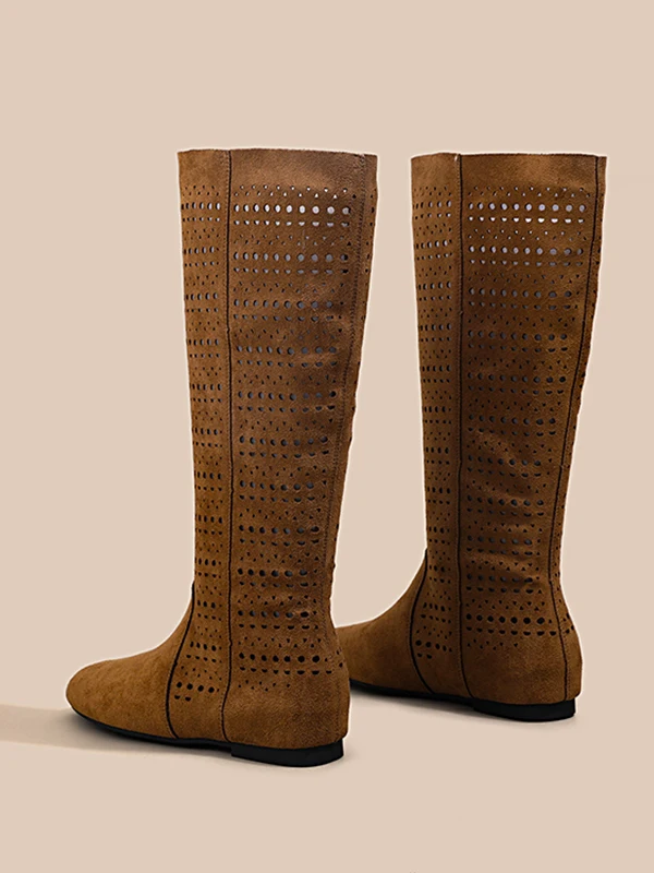 

Осенние высокие модные ботинки 2025 года: женские, на высоком каблуке, с вырезами, на массивной подошве, с круглым носком, бархатные, длинные, в стиле ретро