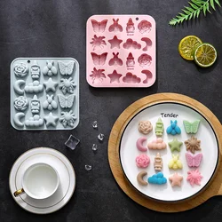 16-hole Farmer's Pastoral Theme 8 Different Patterns Silicone Mold Fondant Cake Chocolate Mold Ice Cube Cake Mould  Cake Tools