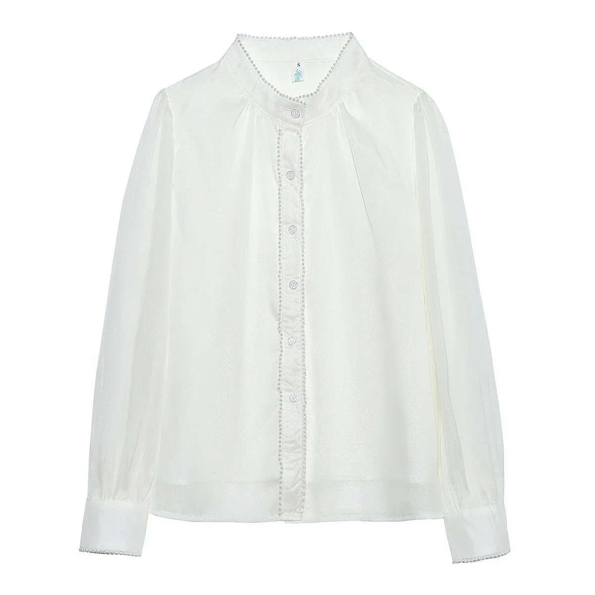 Blusa de manga larga para mujer, camisa informal de alta calidad, Color sólido, elegante, para oficina, novedad de otoño