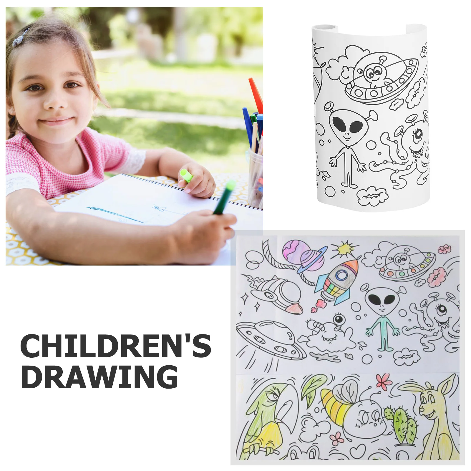 Gigantyczny plakat do kolorowania z motywem dinozaurów, rolka papieru do rysowania dla dzieci, przyjazny dla ścian, bezpieczny dla maluchów, kreatywna zajęcie artystyczne.