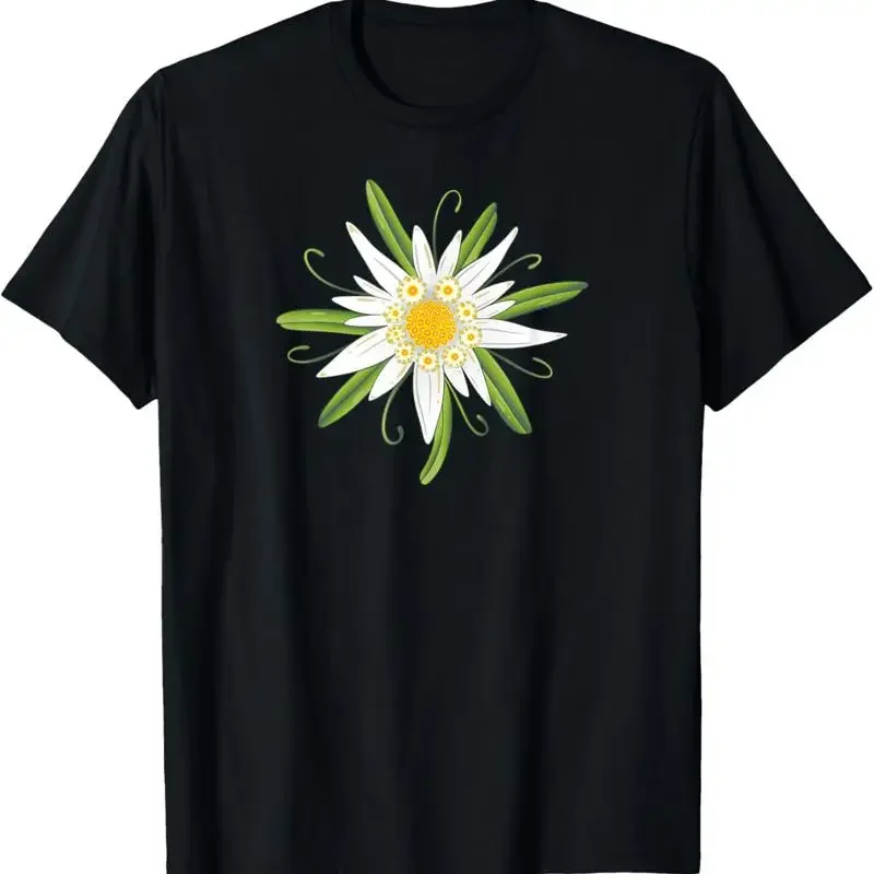 Oktoberfest T Shirt Edelweiss Traditional Flower With Leaves