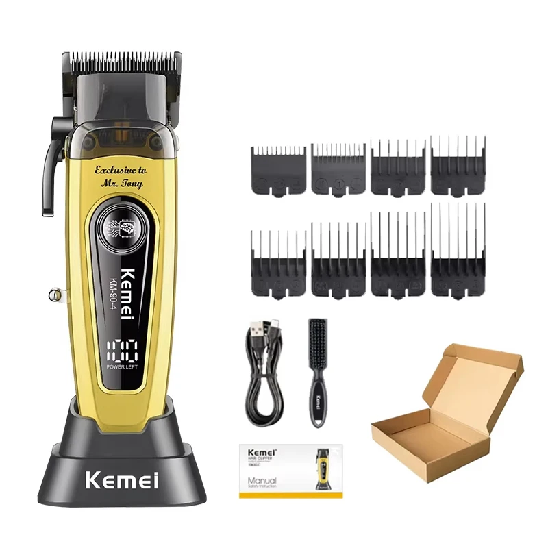 Kemei 2299 90-4 Kit Professionele Haarkapper USB Oplaadbare Haartrimmer voor Mannen Draadloze Kapper Haarknipmachine
