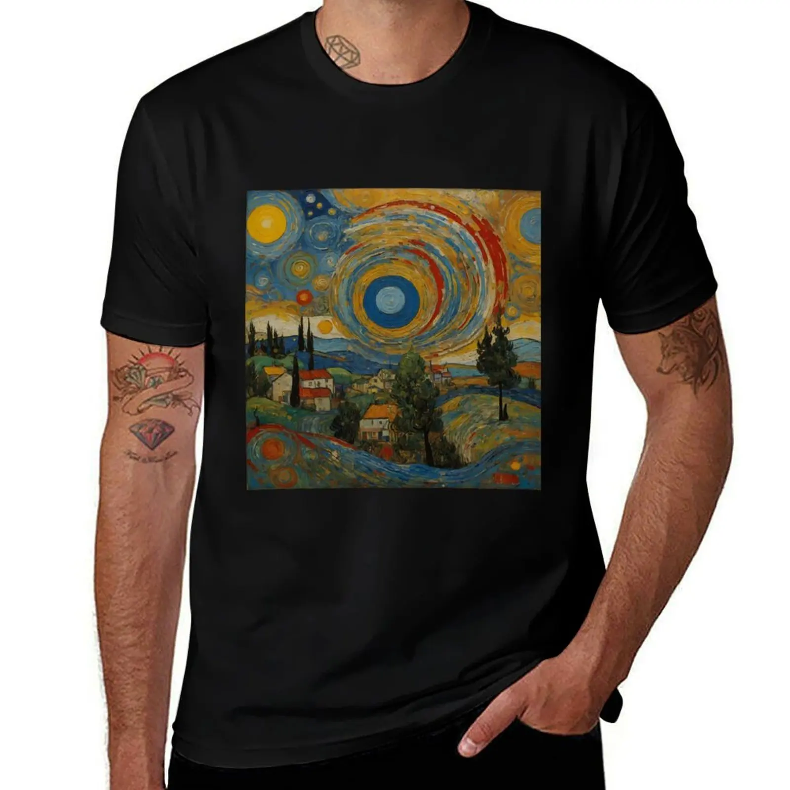 Cataclysmic tsunami painting T-Shirt blanks funny gifts aesthetic clothes men clothes
