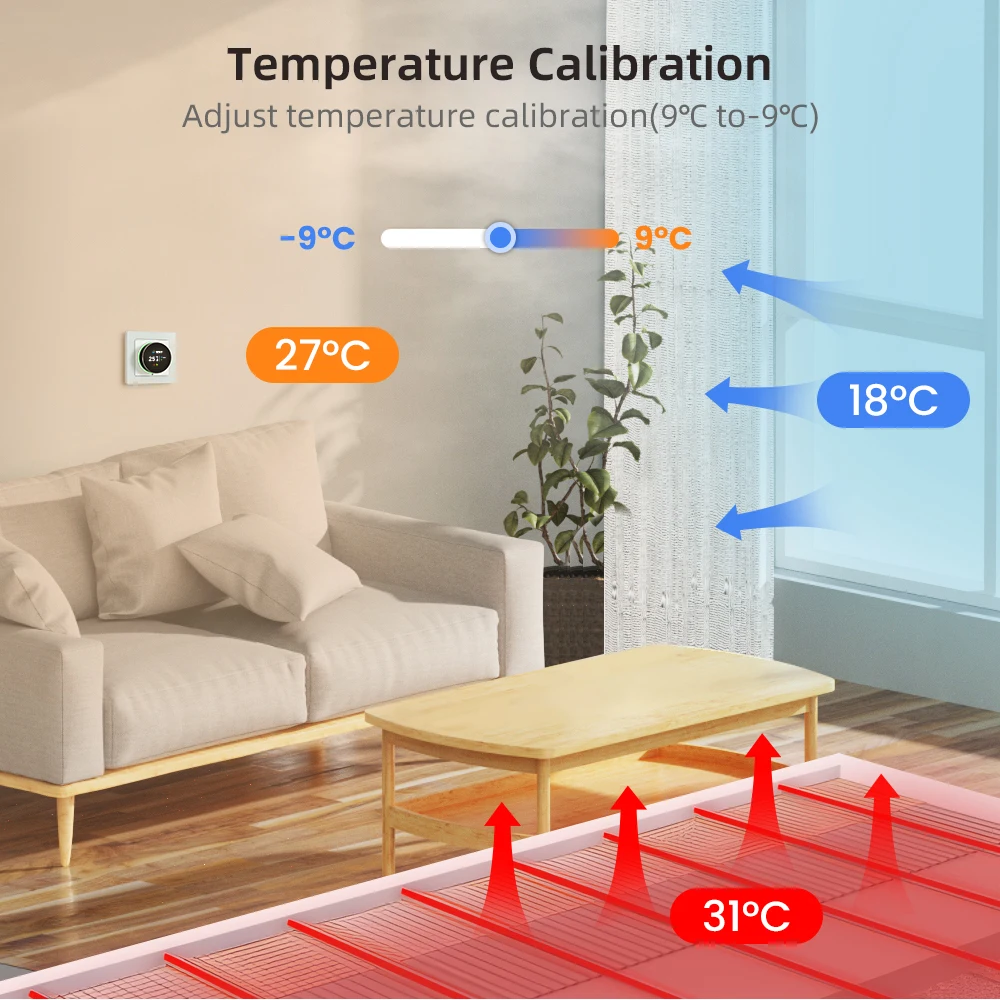 AVATTO Tuya WiFi Smart Knob Thermostat,Electric Floor Heating Water/Gas Boiler Temperature Controller For Google Home, Alexa - Image 4
