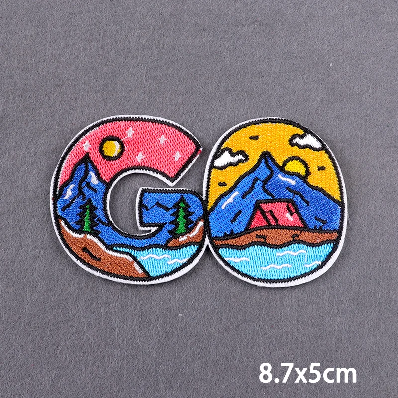 Berg-Hirsch-Fuchs-Abenteuer-Aufnäher Sonne & Mond Stickerei Aufbügelbare Aufnäher für Kleidung Camping Outdoor DIY Näh-Applikation – Detail 14