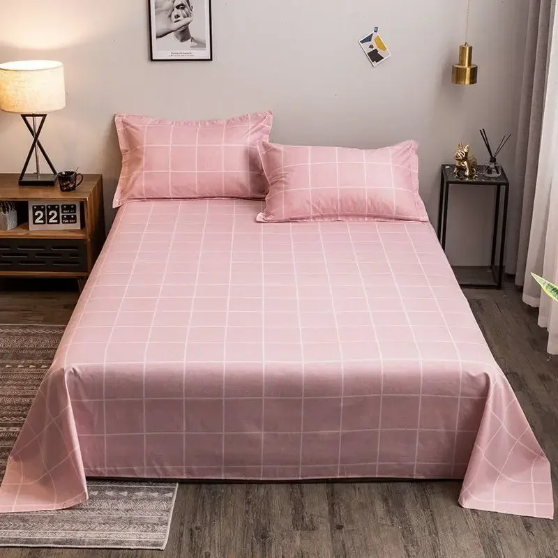 Bed Sheets Flat Printed Skin-friendly Mattress Cover Nordic Style Tender Modern Simple Durable Twin Queen Full Size Plain New