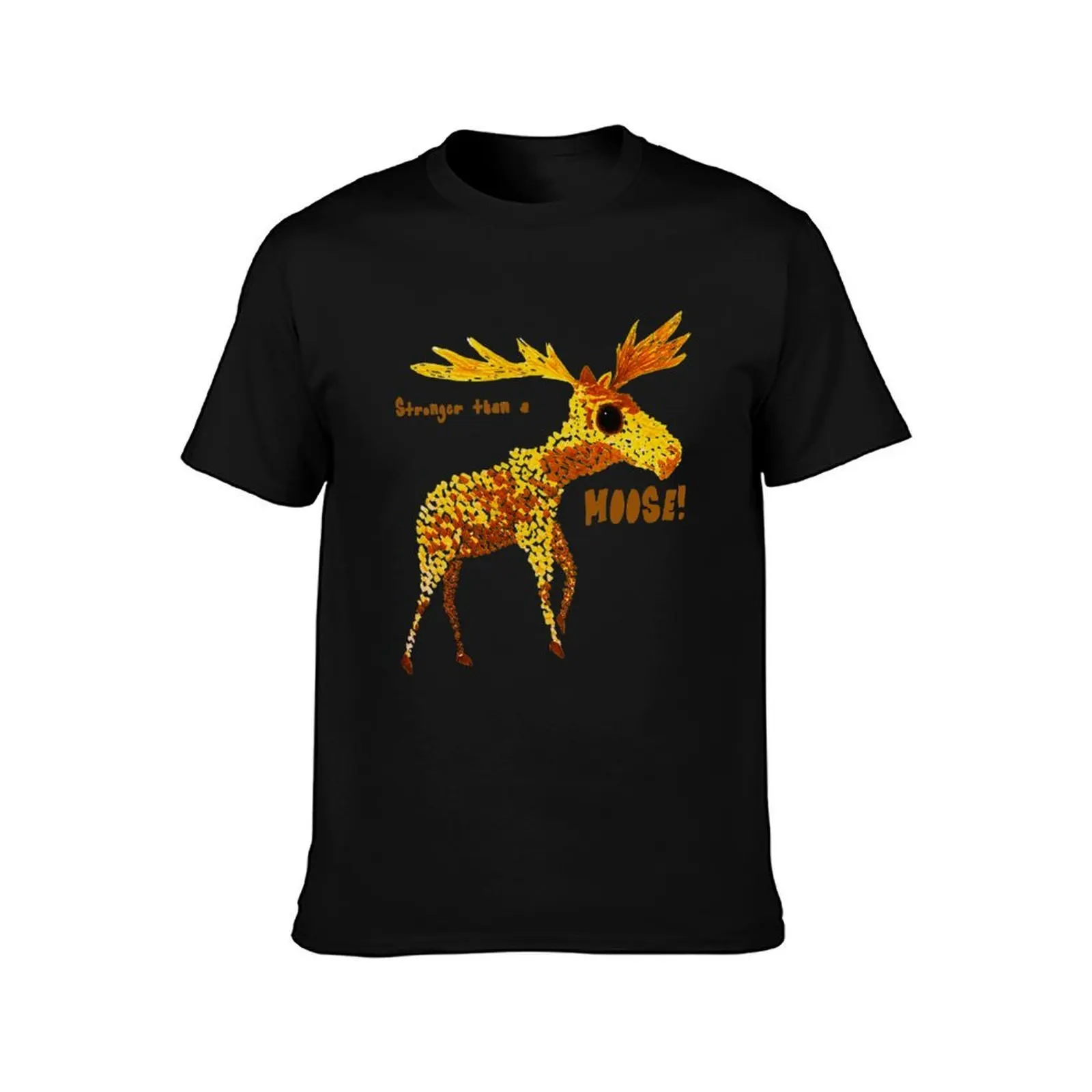 Stronger than a Moose! T-Shirt, Summer Casual Cotton Tee, Oversized Streetwear Tops, Vintage Graphic Print, Unisex Men Women
