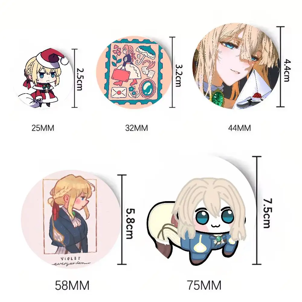 Hot Pretty Anime Girl Violet Evergarden Badge Metal Brooch for Bag Clothes Hat Decor Cosplay Accessories Gifts