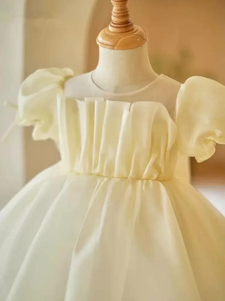 2024 New Children\'s Host Piano Performance Ball Gown Wedding Birthday Baptism Party Flower Girl Dresses A4138 Vestidos