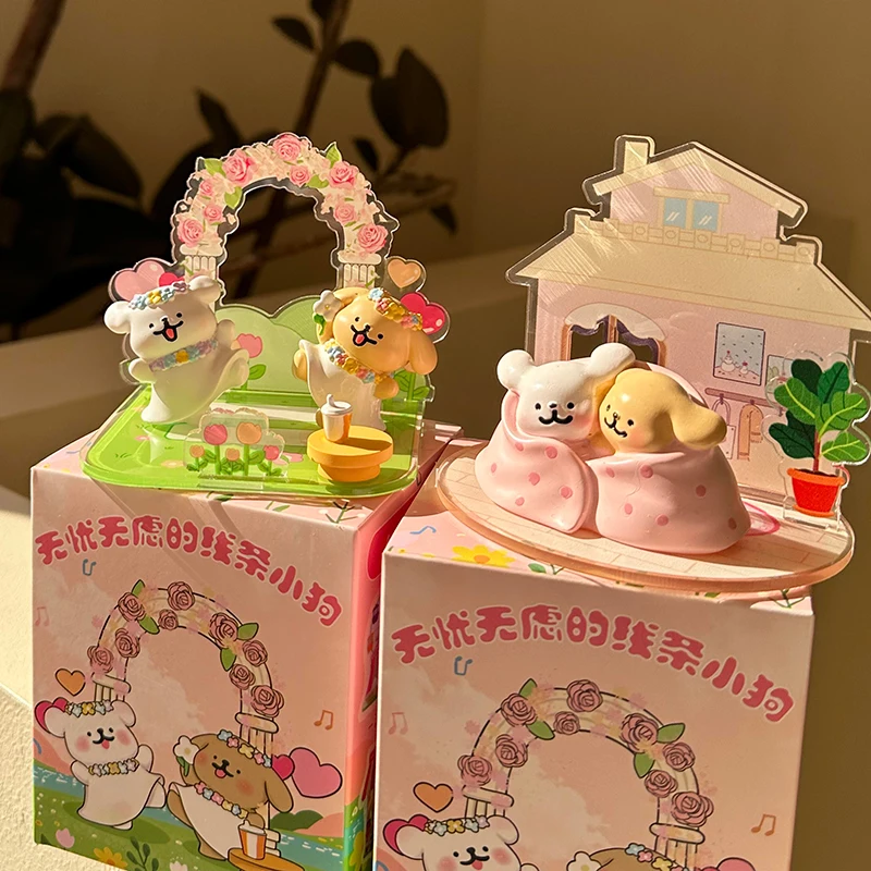 Nuova scatola cieca Lucky Dog Line Art - Regalo souvenir di nozze Kawaii per ragazze/damigelle d'onore Simpatico arredamento da scrivania