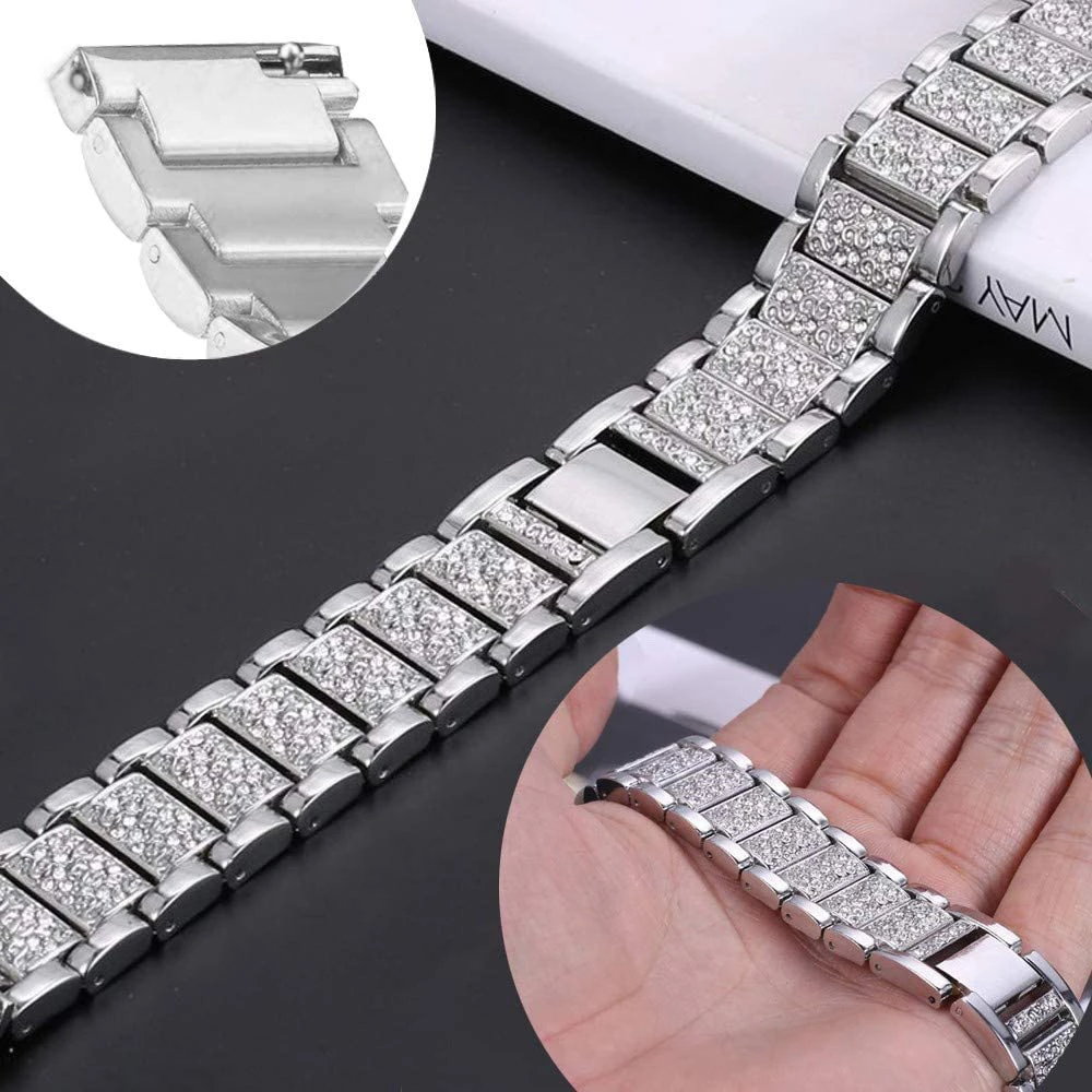 Cinturino con diamanti da 22 mm per Xiaomi Watch 2 2 Pro S4 S3 S2 S1Pro Bracciale da donna con cinturino in acciaio inossidabile attivo per Mi Watch Color 2 Sport