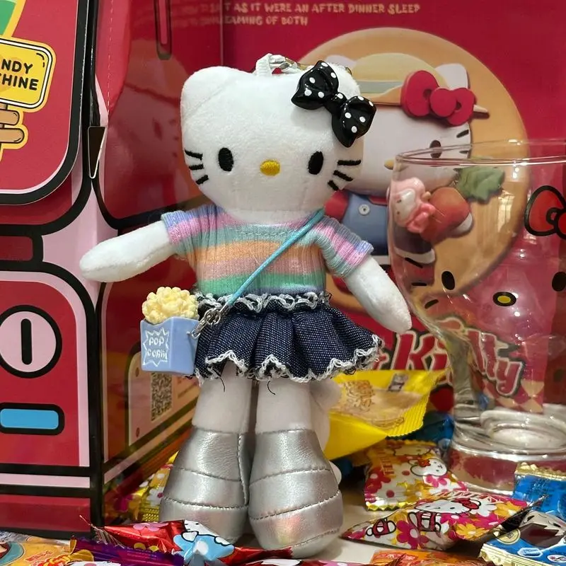 14 cm anime Hello Kitty creativo gamba lunga peluche bambola Kawaii portachiavi ciondolo pp cotone riempimento imballaggio decorazione regalo