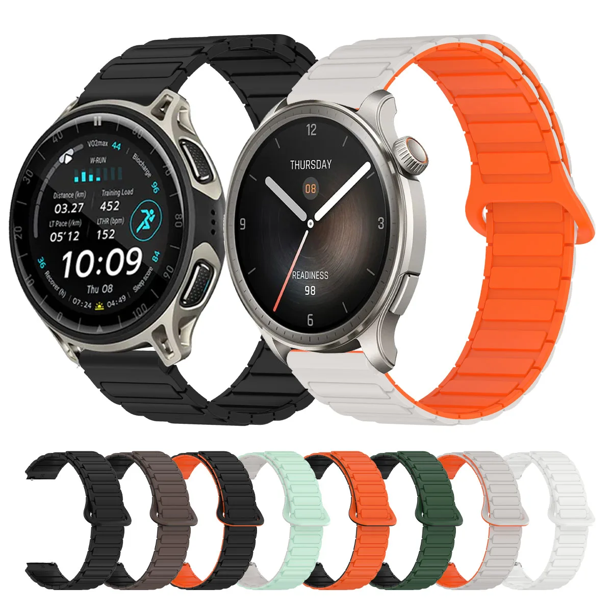 Bracelet magnétique en Silicone, 20mm/22mm, pour AMAZFIT Bip Max BALANCE 2 GTS 4 mini 3 BIP6 5 UNITY GTR 4/3/3 Pro 2e, pour montre HUAWEI