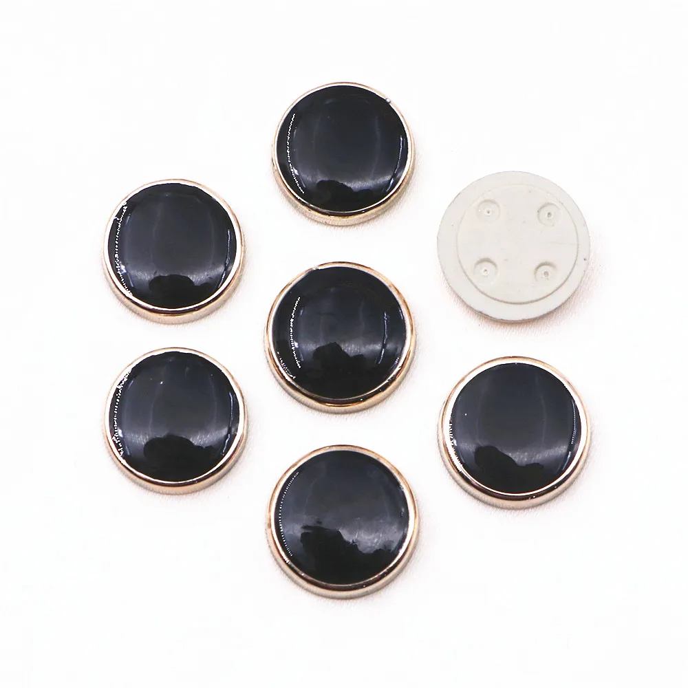 50PCS 12mm Mix Colors Resin Golden Circle Plastic Round Flatback Button Home Garden Crafts DIY Hair Clips Scrapbook