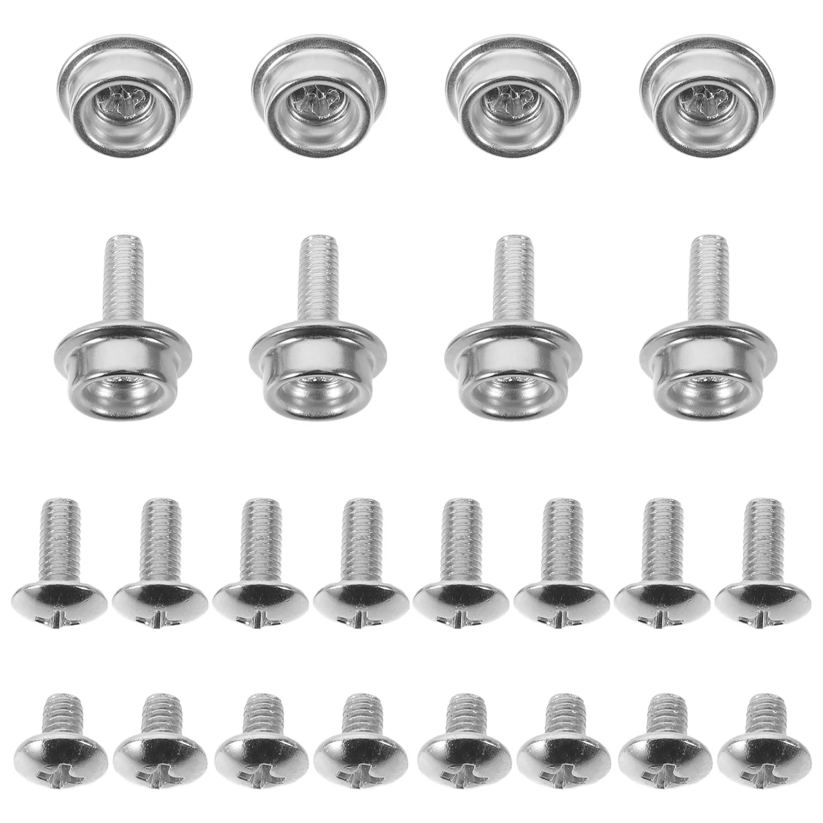 24 tornillos universales de acero inoxidable para fútbol, kit de herrajes, tornillos de montaje de repuesto para máscara de hockey