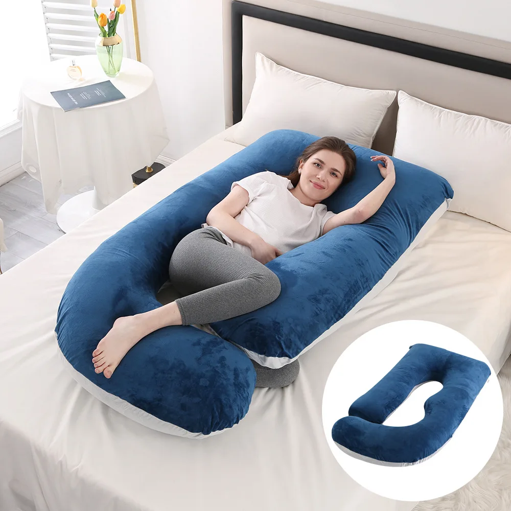 J-shaped Pregnant Women's Pillow Waist Protection Side Sleeping Slope Pillow Multifunctional Pregnancy Removable Washable