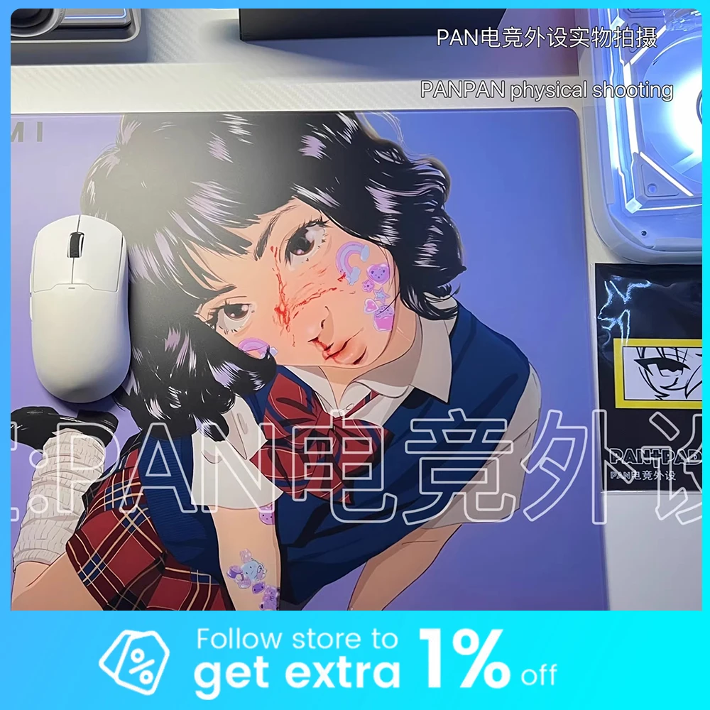 

PAN Esports Glass Mousepad Smooth and Speed Mouse Pad FPS Duplicate Kanami nana and naifu For TTK APEX CSGO PC Accessories Gifts