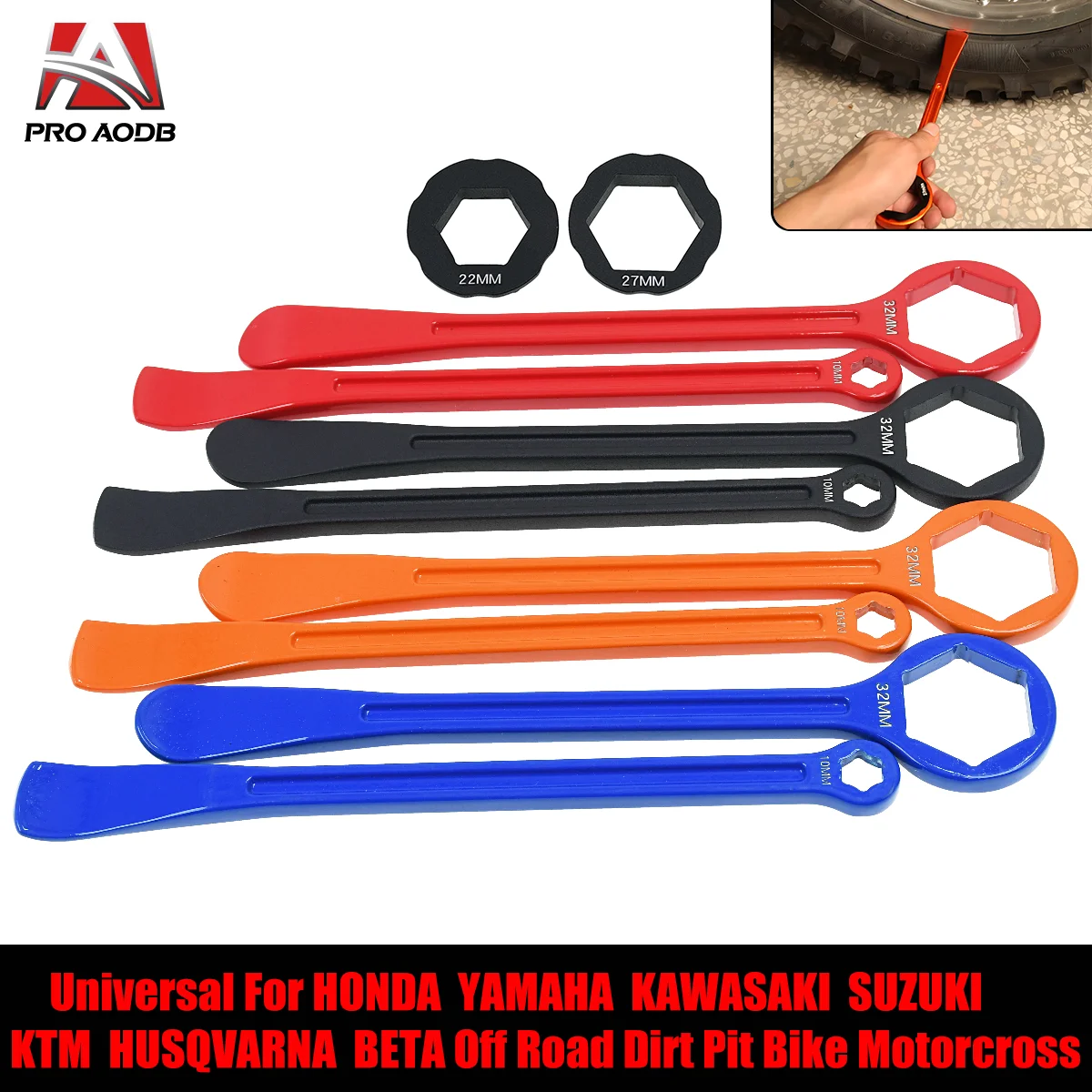 For Husqvarna KTM Honda Kawasaki Yamaha Husaberg Universal Motorcycle Bead Buddy Tire Tool Lever Spoon Axle Wrench Tire Change