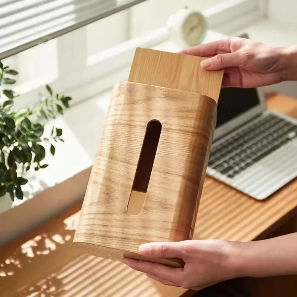 

Creative Simple Solid Wood Tissue Box Nordic Style Smooth Surface Tissue Case Drawer Design Tissue Organizer Office
