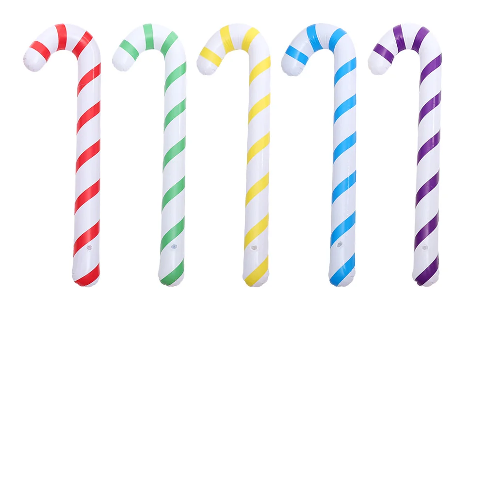 

10Pcs Inflatable Candy Canes PVC Christmas Decorations Bright Colors Party Photo Props Christmas Inflatable Candy Cane