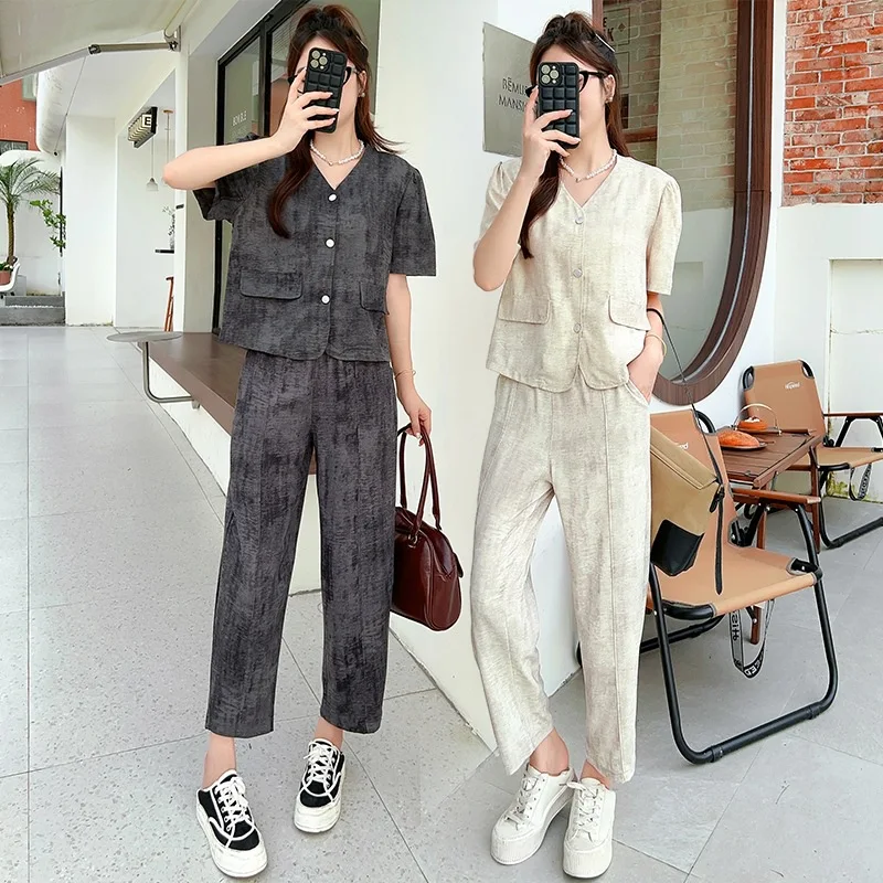 2024 Fashion Full Length Casual Pants for Women Pant Sets Tie Dye Pant Suits Pant Suits New Ywo Piece Set New Sale 여성여름옷