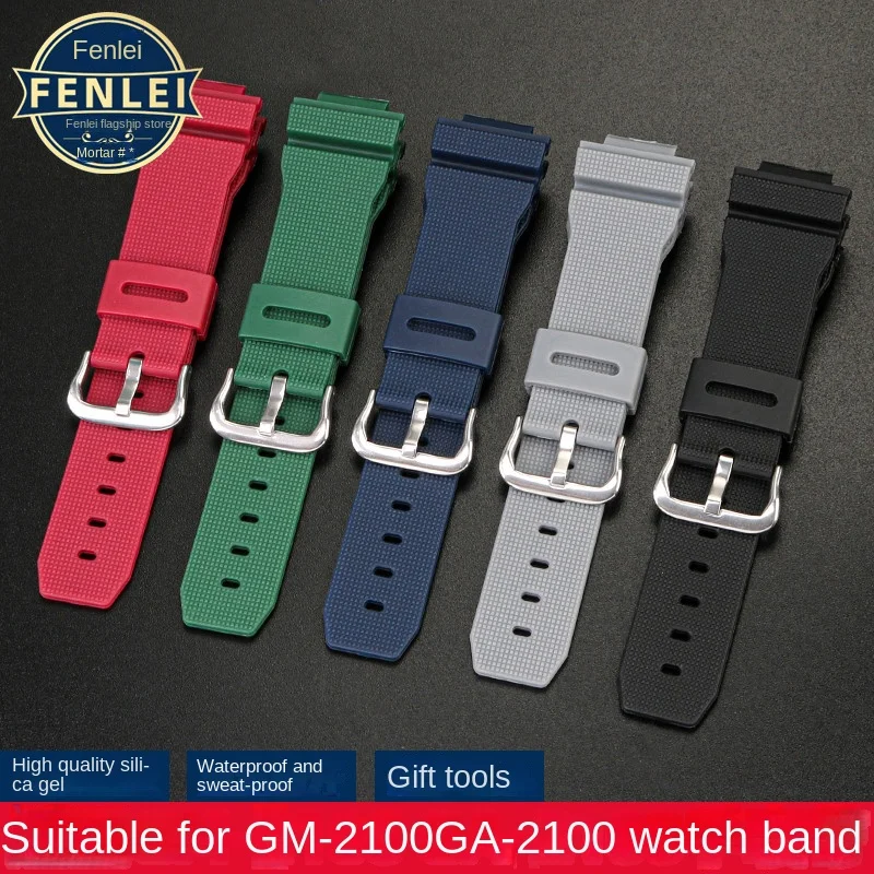 16mm Convex Silicone Watch band For Casio G-SHOCK GM2100 GA2100 DW5600 GA5600 6900 Rubber Watch Strap Men's Bracelet Accessories