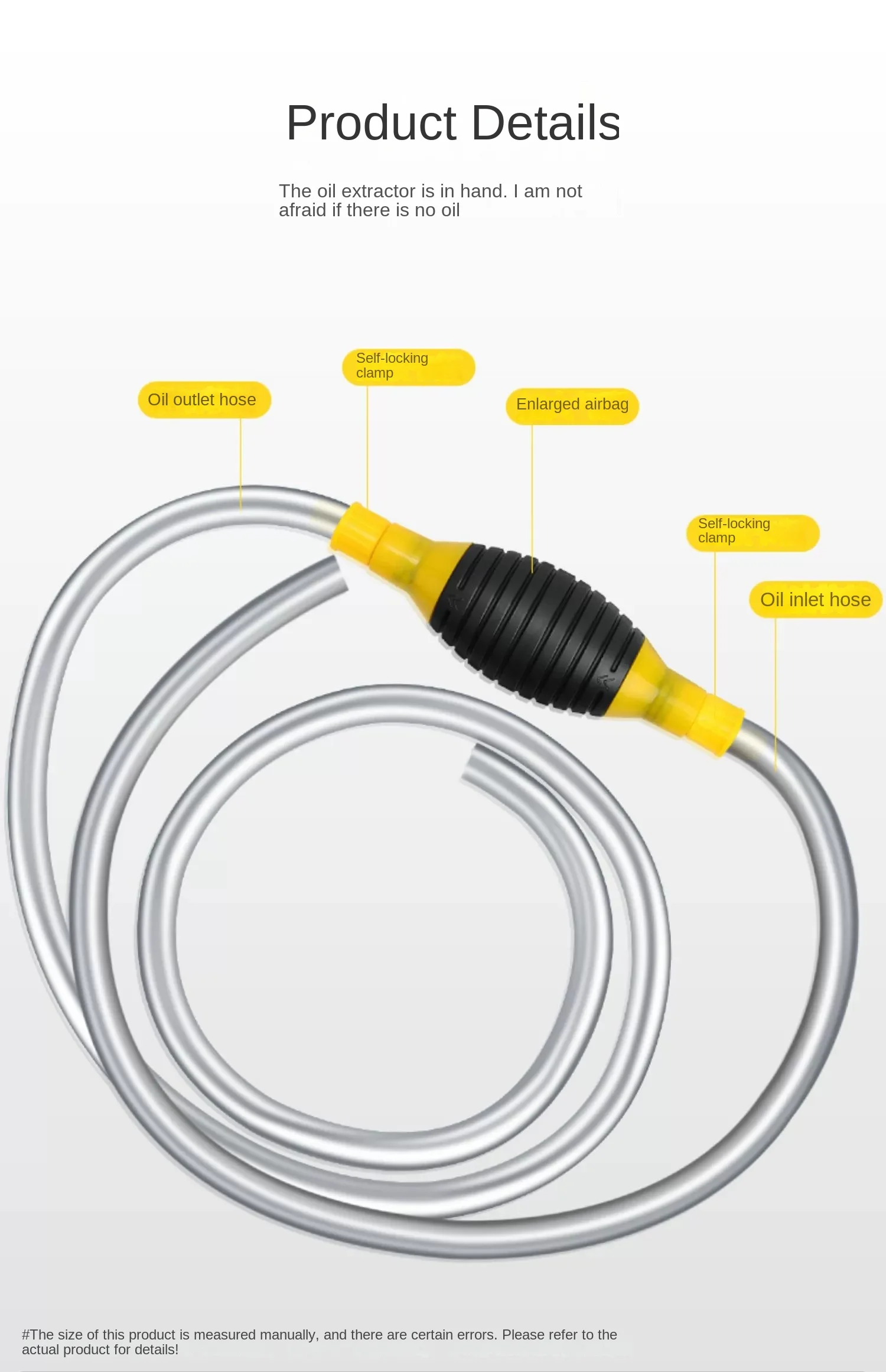 Handkraftstoffpumpe, Auto-Kraftstofftank-Saugpumpe, Öl-Transferpumpe, Benzin-Diesel-Flüssigkeits-Handpumpe, Kraftstoffspargerät für Benzin – Detail 6