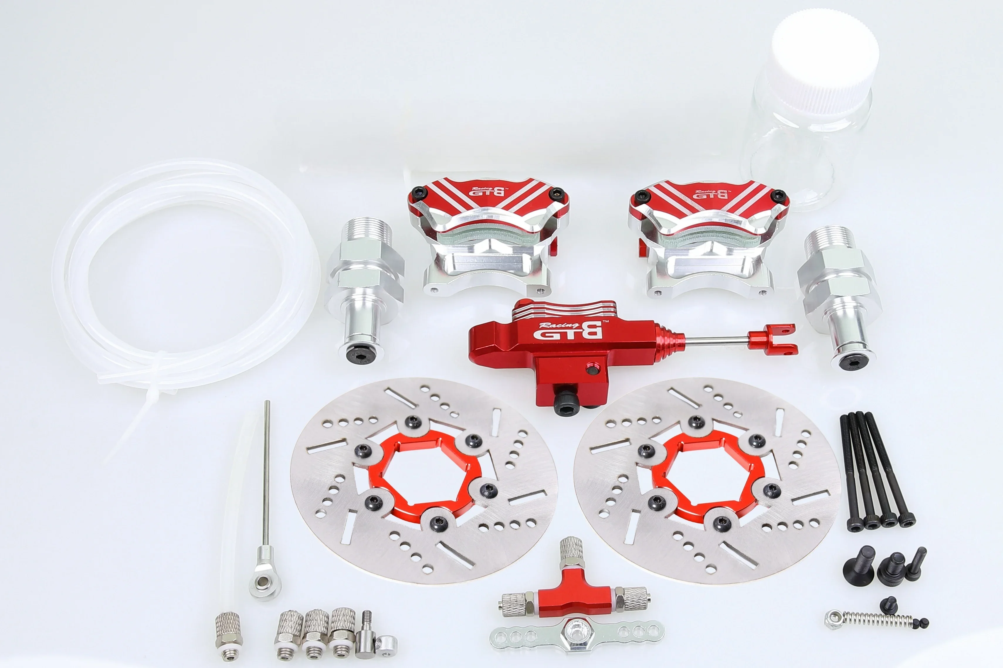 GTBRacing New Generation II Metal Front Wheel Hydraulic Brake System w/ Steel Rotor Disc for  HPI KM Baja 5B Upgrade Part