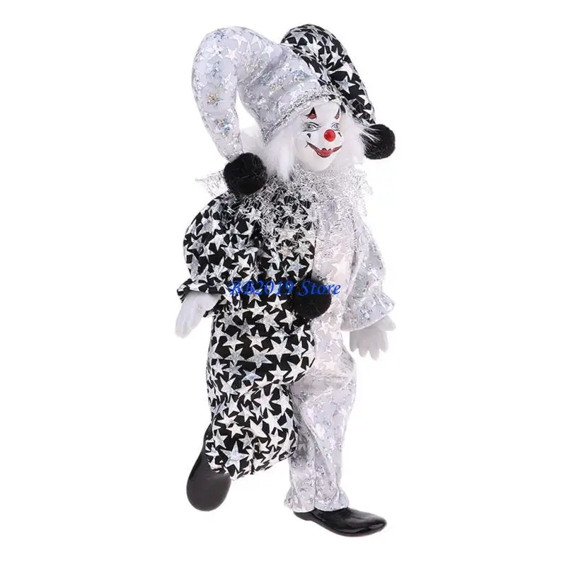 

Q0KB художественная кукла-клоун, статуэтка, железная рамка, подвижный дизайн, коллекционная кукла