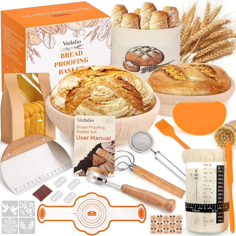 Bread Baking Supplies, Sourdough Starter Kit, Bread Proofing Basket, Bread Making Tools Kit, Sour Dough Kit Tools, Sourdough Pro