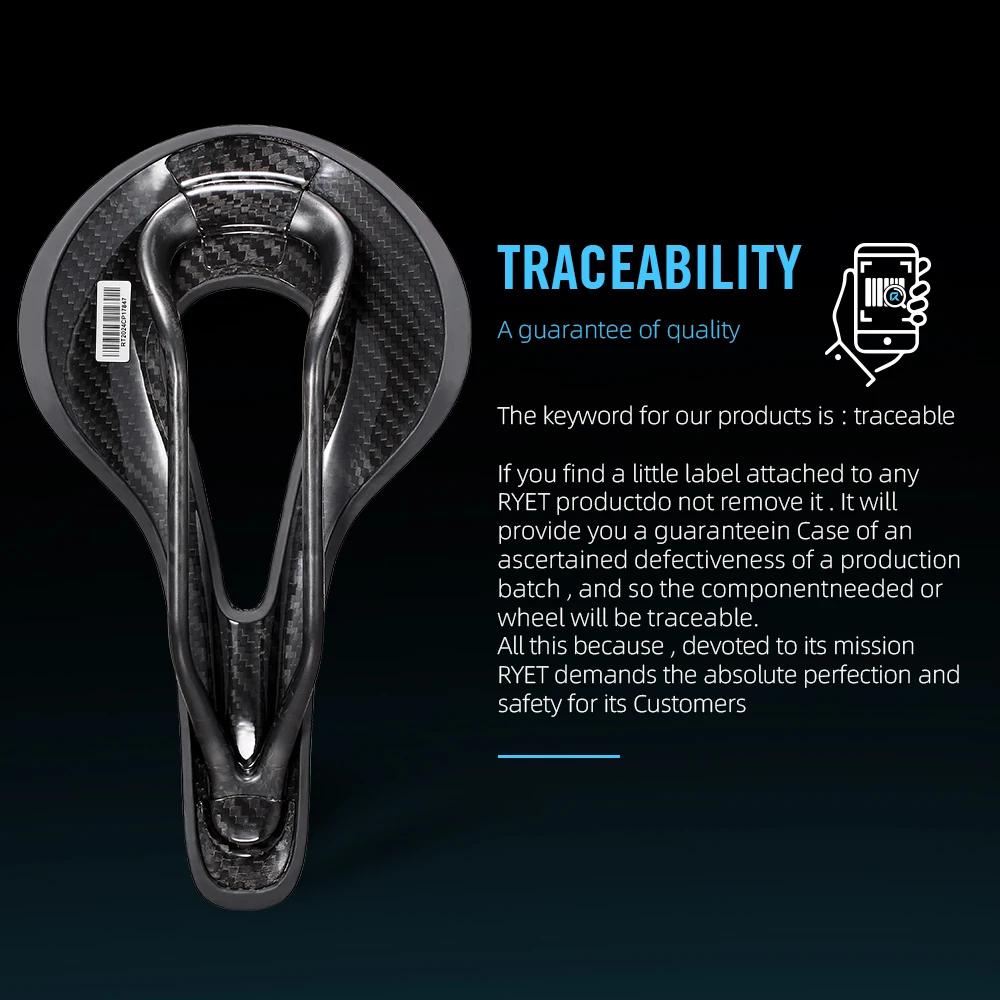 RYET ثلاثية الأبعاد مطبوعة الكربون دراجة السرج 168 جرام 255*143 مللي متر 255*150 مللي متر الكربون القضبان 7x9 مللي متر ل الجبلية الحصى الطريق مقعد الدراجة الدراجات أجزاء